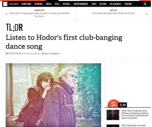 The Verge Features Kristian Nairn's New Single "Up (Featuring Leanne Robinson)'"