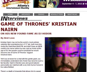 Kristian Nairn Featured in This Month's Edition of INsite Magazine