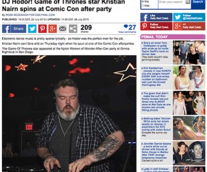 Daily Mail Covers Kristian Nairn's 'Rave of Thrones' at San Diego Comic Con