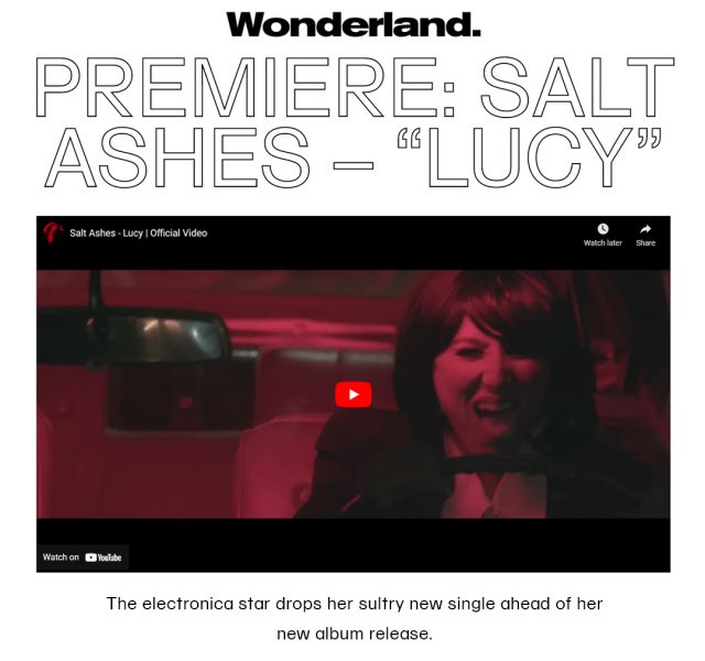 Salt Ashes - Lucy - Wonderland Premiere