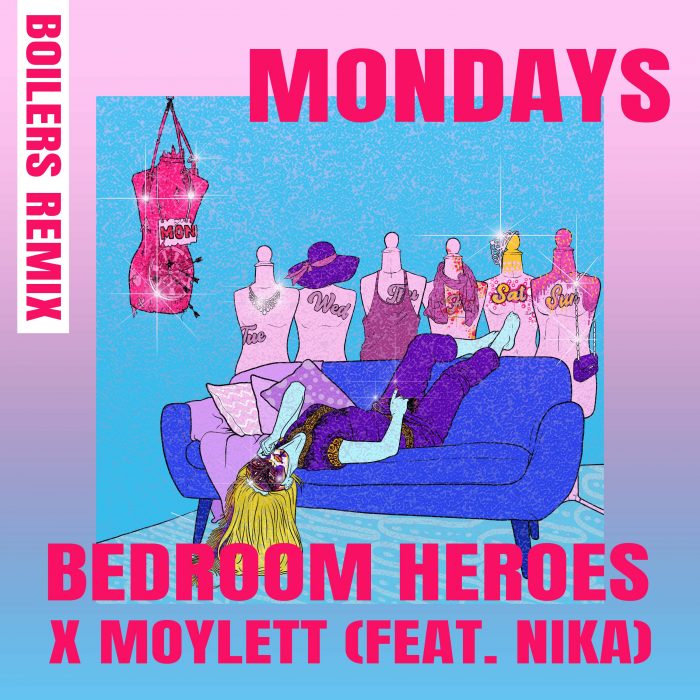 Bedroom Heroes x MOYLETT - Mondays (feat. Nika) [Boilers Remix] - Cover Art