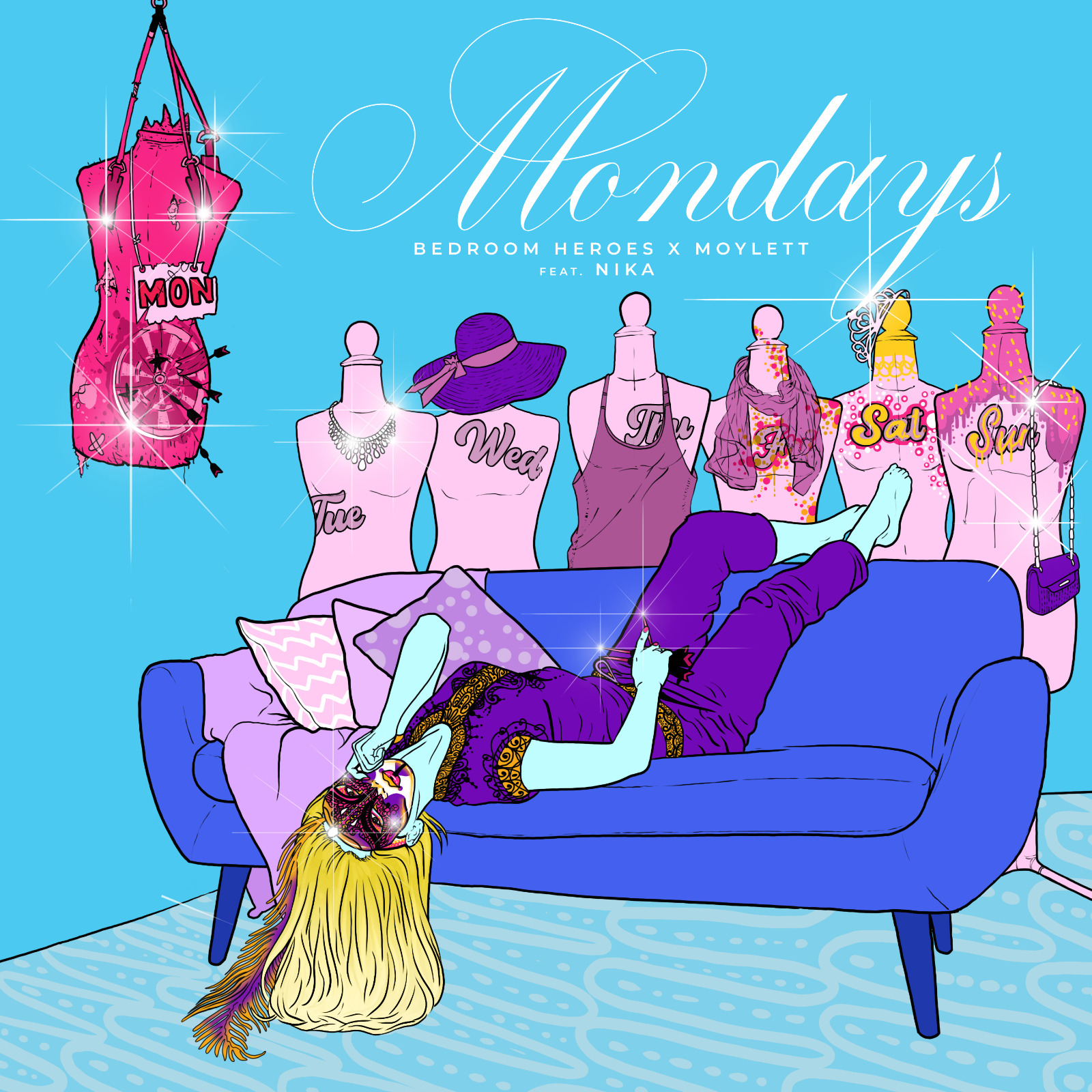Bedroom Heroes x MOYLETT - Mondays (feat. Nika) - Cover Art