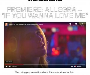 Wonderland Premiere: Allegra Drops the Music Video for New Single "If You Wanna Love Me" Wonderland Premiere: Allegra Drops the Music Video for New Single "If You Wanna Love Me"